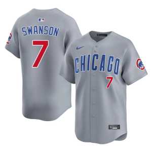 Men's Dansby Swanson MLB #7 Gray Chicago Jerseys 435357-806 - Image 1
