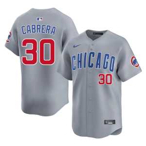 Men's #30 Player Edward Cabrera Gray Cubs Jerseys 606453-755 - Image 1