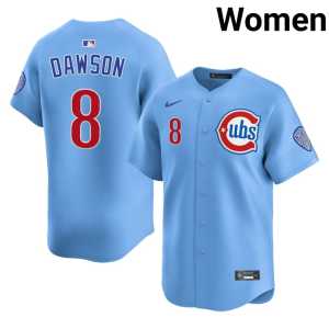 Women's Authentic Andre Dawson Blue #8 Chicago Cubbies Jerseys 635862-302 - Image 1