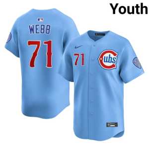 Youth #71 Blue Limited Jacob Webb Cubbies Jerseys 974519-792 - Image 1