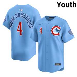 Youth Pete Crow-Armstrong Blue #4 MLB Cubbies Jerseys 192334-608 - Image 1